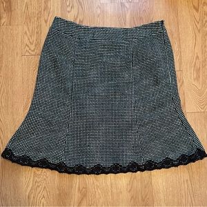 6/$20 Axcess, Liz Claiborne, Blue/Green Tweed Skirt, Lace,Lined, Retro Style EUC